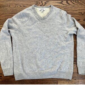 Nordstrom Cashmere V Neck Women’s Sweater Heathered Light Brown Size XL